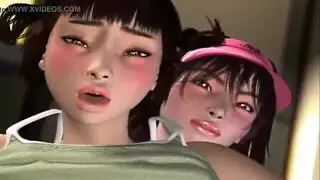 فتاة هنتاي مثيرة تتعرض لاختراق مزدوج من شيطانين قرنيين