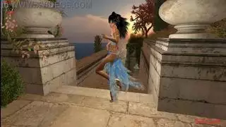 راقصة شرقية خيالية زرقاء تأخذ ثنائي بي بي سي بشراسة